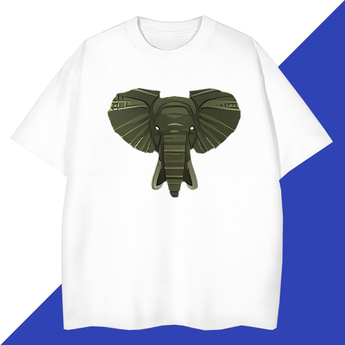 Loose Men Tees 100% Cotton 230g Casual Daily Wear Elephant Custom Big Size Crew Neck Breathable Wholesale T Shirts Men Top Tees