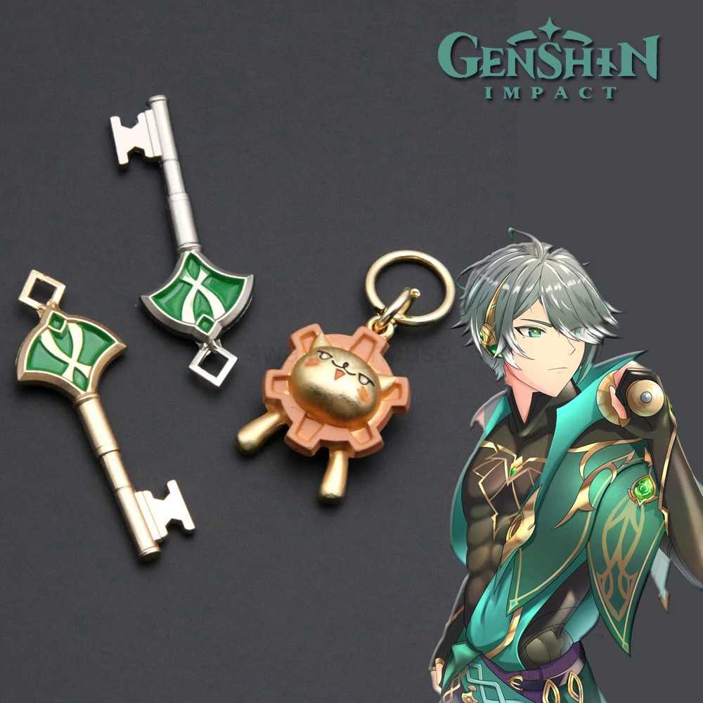 Game Genshin Impact Alhaitham Kaveh Key Keychain Sumeru Kaveh Al Haitham Lion Key Set Keyring Cosplay Accessory PropL240729