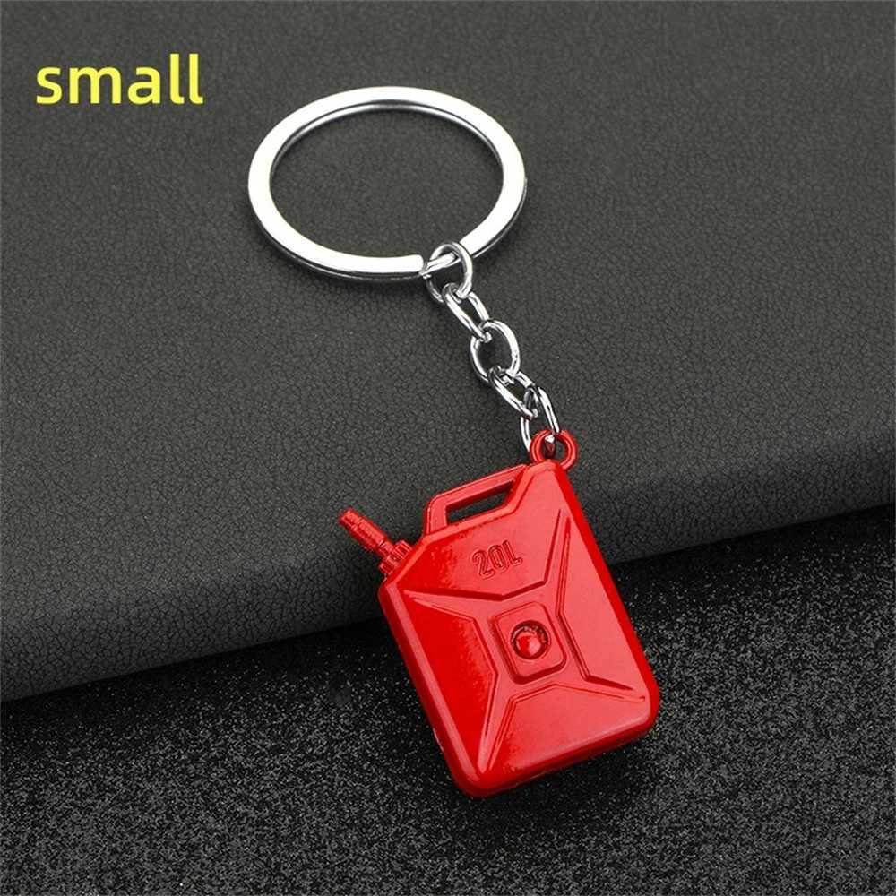 Funny Mini Red Gasoline Bucket Pendant Keychain Creative Oil Barrel Spray Charms Keyrings For Men Accessories Motorcycling GiftL240729