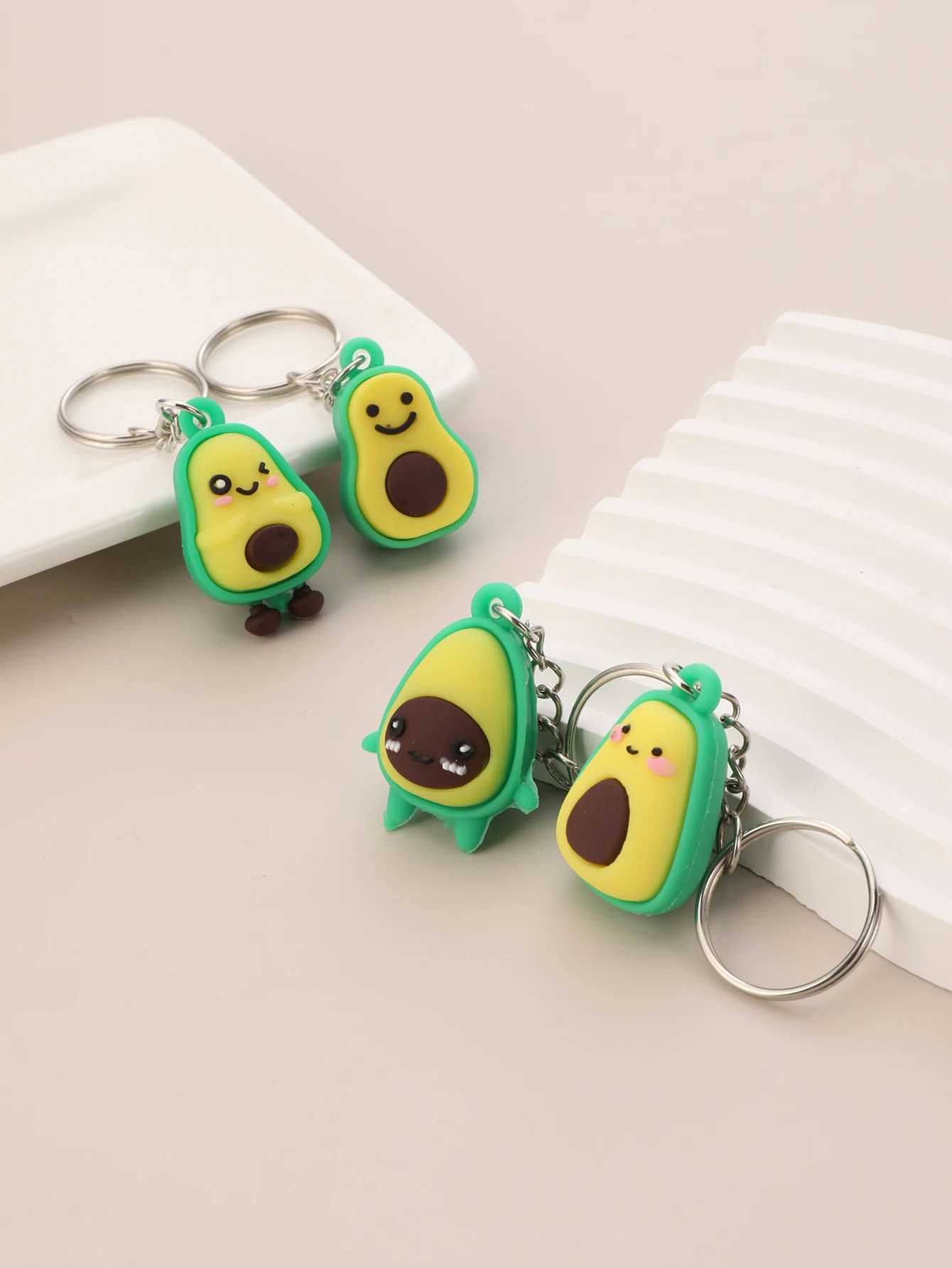 4pcs Avocado Keychain Green Cute Avocado Keychain Friendship Keychain Gift Pendant For Valentines Day BirthdayL240729