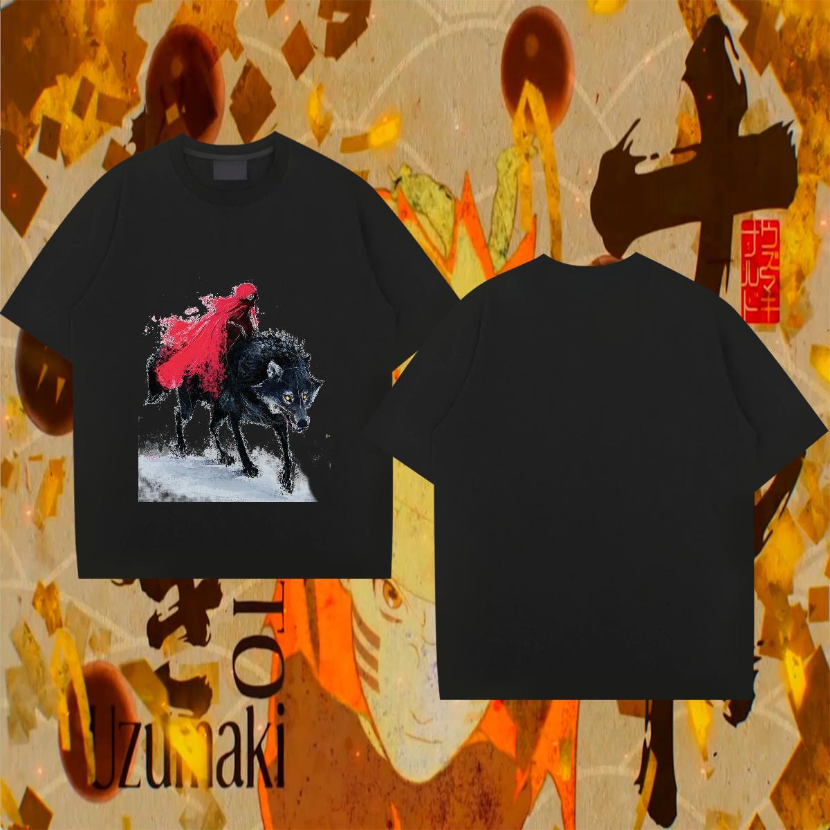 Loose Fit Couples T Shirts 230g Pure Cotton Summer Casual wolf Custom Big Size Crew Neck Fashion Designer T Shirts Men Wear