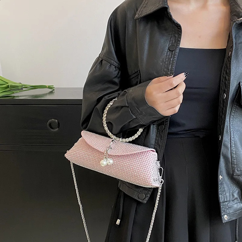 Diamond Handbags For Women Wedding Party Handle Bag Bling Rhinestone Prom Bridal Sparkly Evening Clutch Square Bags Tote 240729