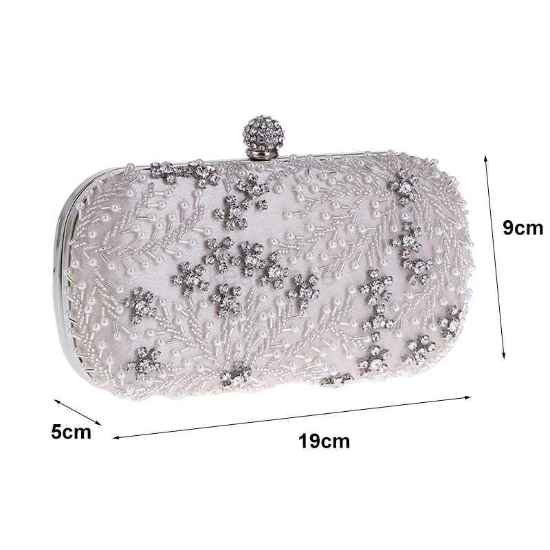 Womens Clutch Bag Crystal Pearl Clutch Purse Luxury Handbag Embroidery Evening Bag Wedding Bag for Bridal Shoulder Bag ZD1529XJ240729