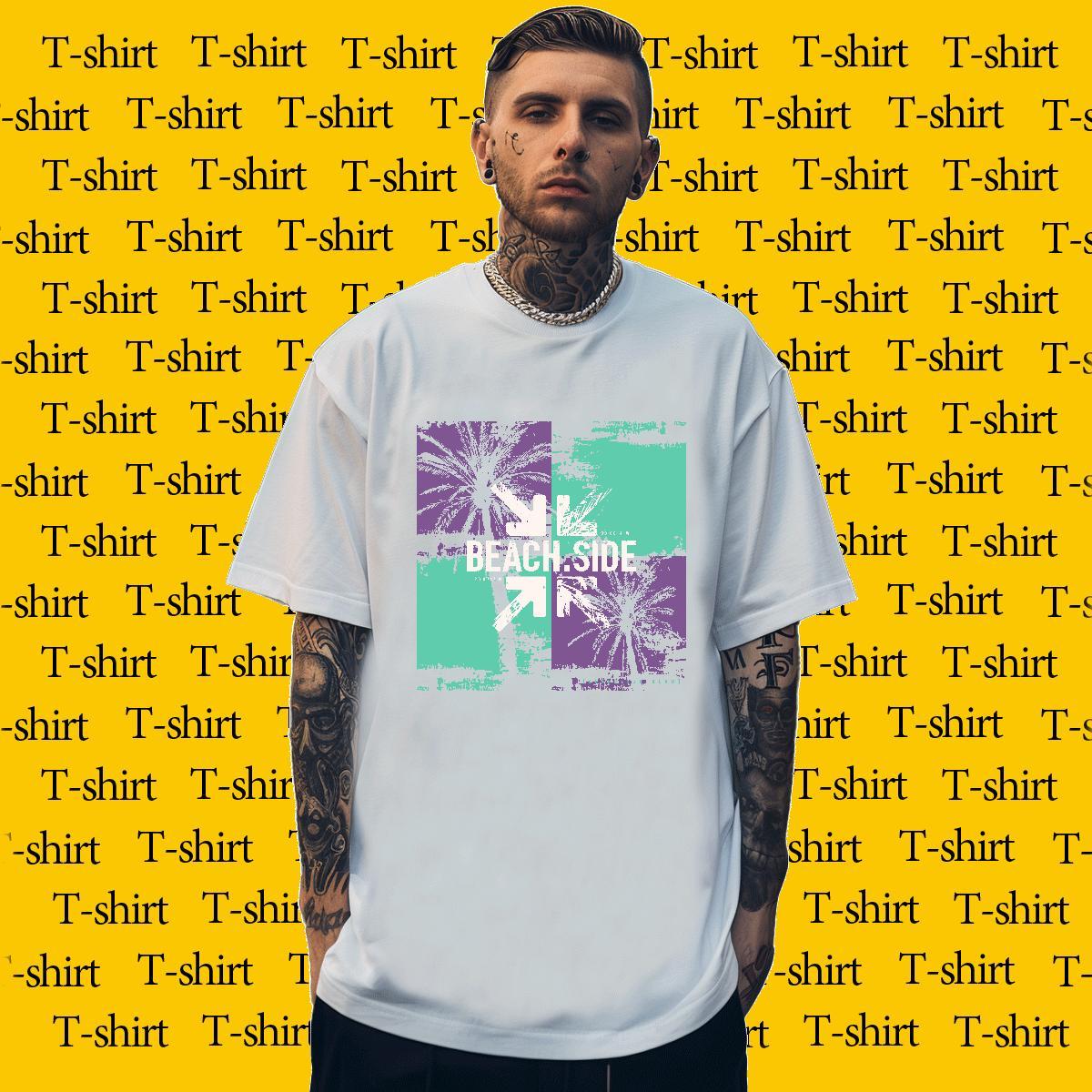 Comfortable Men Tshirts 230g Cotton Outdoor tree Custom Print Plus Size Breathable Stylist T Shirt For Man Tops