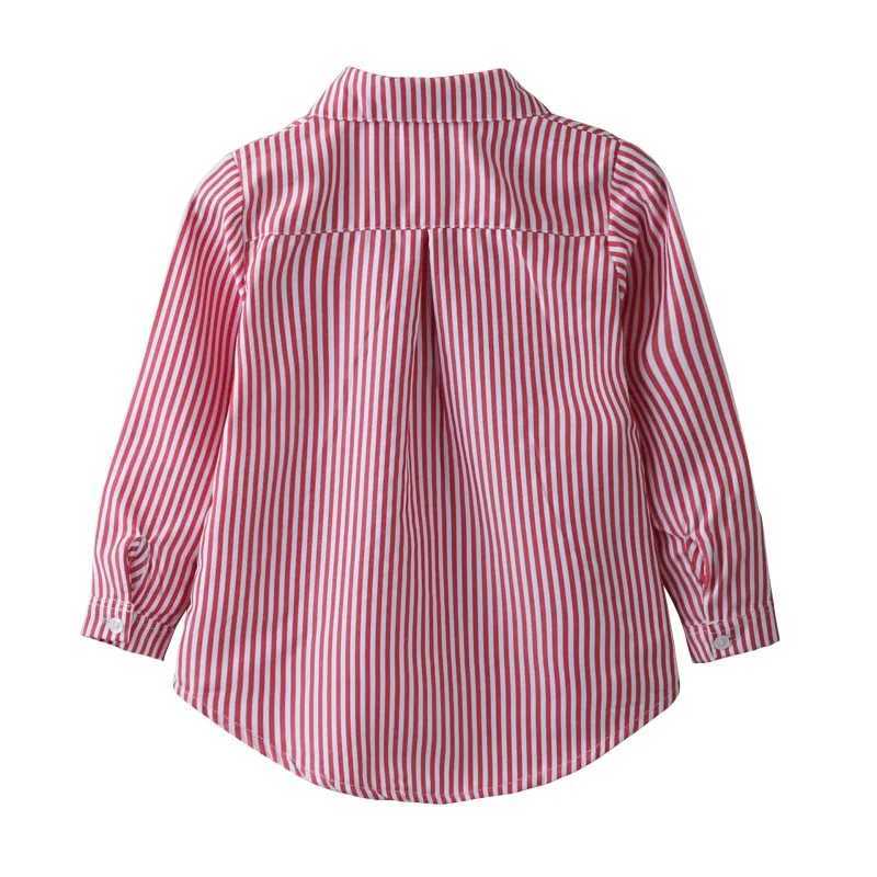 Fashion 2-7T childrens collar embroidered cartoon cat pattern long sleeved shirt topW240729