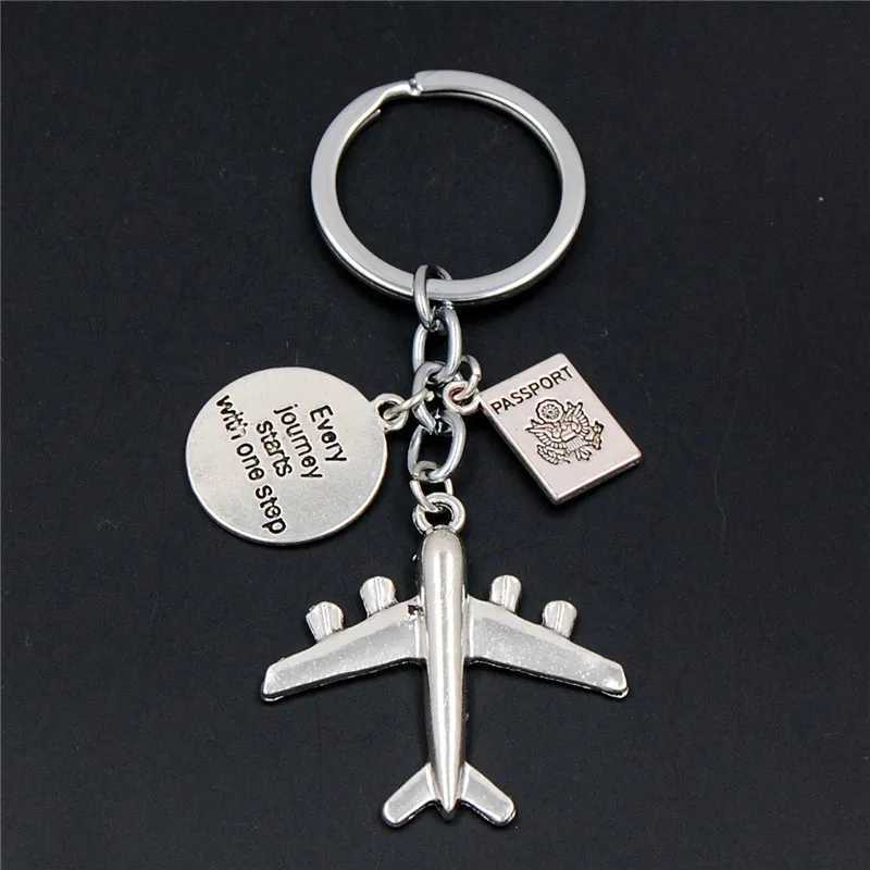 1PC Earth Airplane Keychains No Matter Where Pendant Travel Keyring Friendship Best Friend Jewelry Diy HandmadeL240729