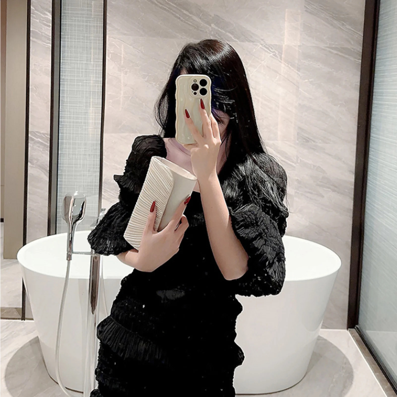 Women Evening Clutch Bag Elegant Female Glitter Silver Wedding Purse Party Handbag Black White Sequin Chain Shoulder Bags 240729