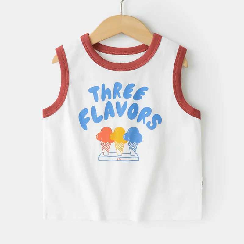 T-shirts Boys Pure Cotton Top Sleeveless Summer Childrens Clothing Childrens Sleeveless T-shirt Summer Kids ClothingL24729
