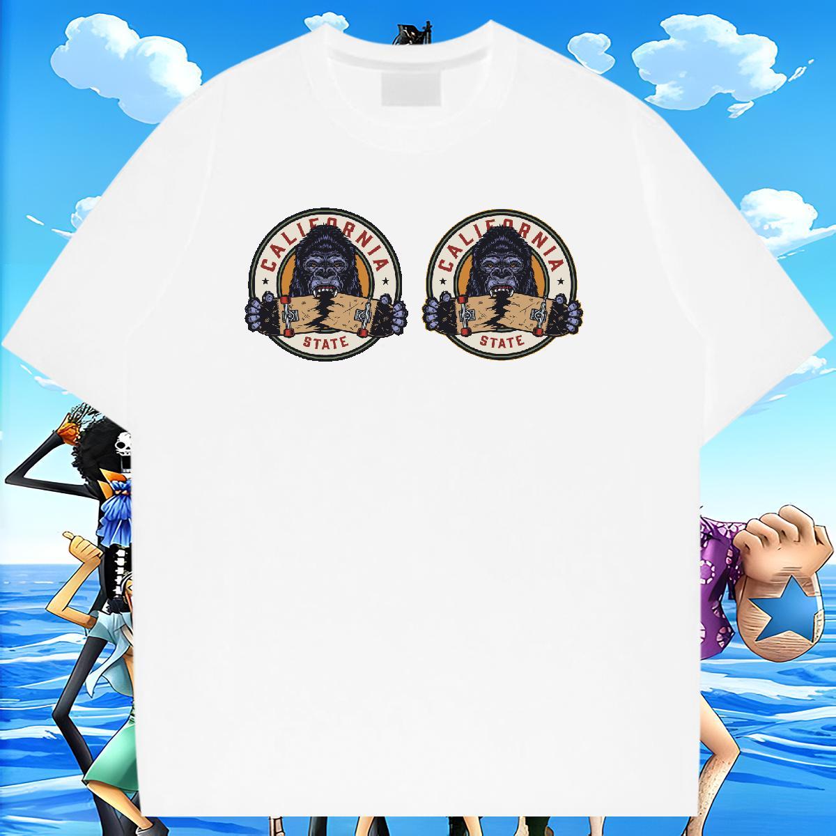 Soft Couples T Shirts 230g Pure Cotton Casual Beach chimpanzee DIY O Neck Short Sleeves New Designer Man T Shirts Tees