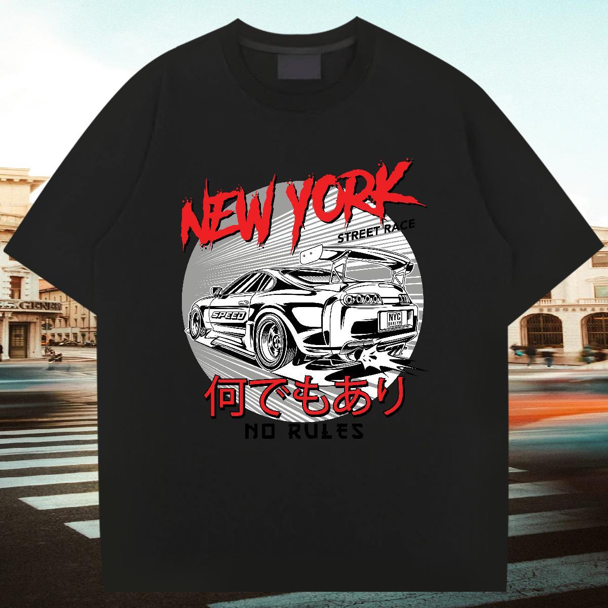 TOP Quality Men Clothes T-Shirt 230g Pure Cotton Beach car Customized Breathable Short Sleeve 2024 New Mens T Shirts Clothings