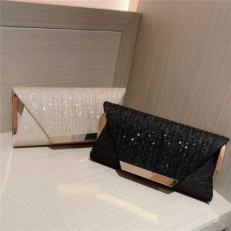Women Exquisite Evening Bag Party Banquet Glitter Purse Lady Elegant Wedding Clutches Handbag Female Cocktail Chain Shoulder BagXJ240730