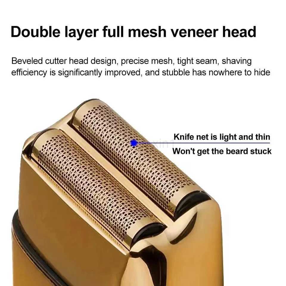 Kemei KM-TX1 Factory direct full metal electric shaver reciprocating double head USB charging mens shaverY240729