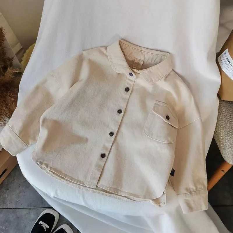 Japanese cotton mens clothing 2023 childrens loose long sleeved lightweight shirt childrens top childrens clothing 1 3 5 7 YW240729