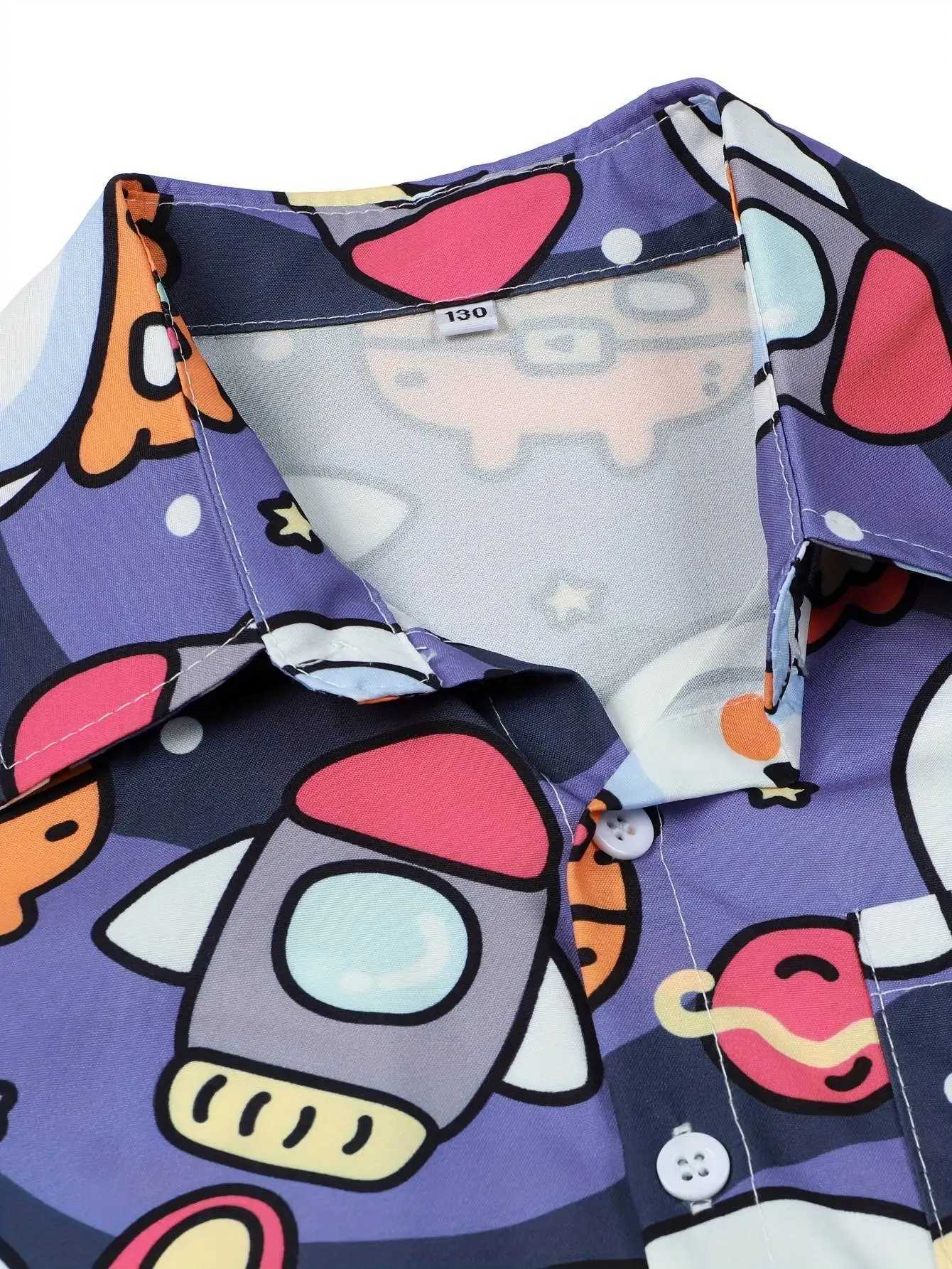Summer Boys Holiday Short Sleeves Cute Printed Shirt Cute Boys Shirt Camisas BlousesW240729