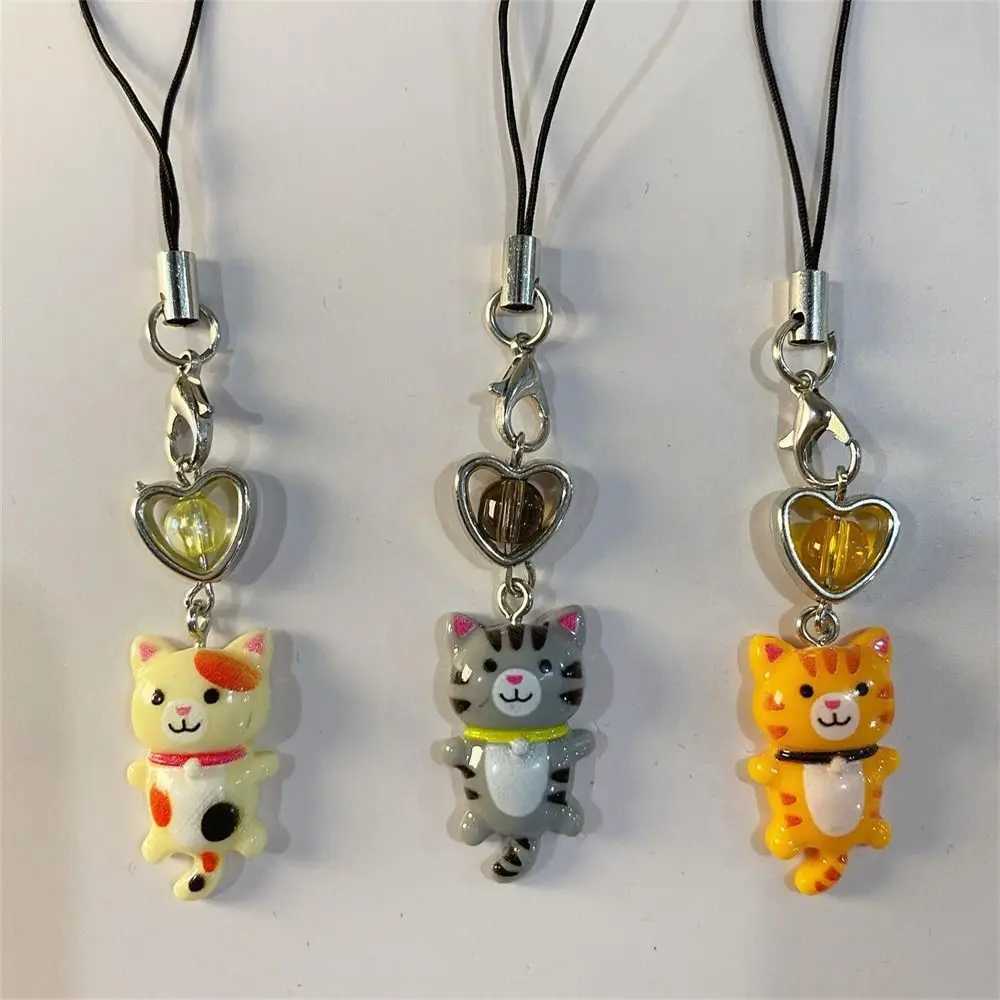 Cat Pendant Cat Phone Strap Bag Decor Anti Lost Cellphone Chain Phone Lanyard Keychain Key Ring Y2K Phone Charm Women GirlsL240729