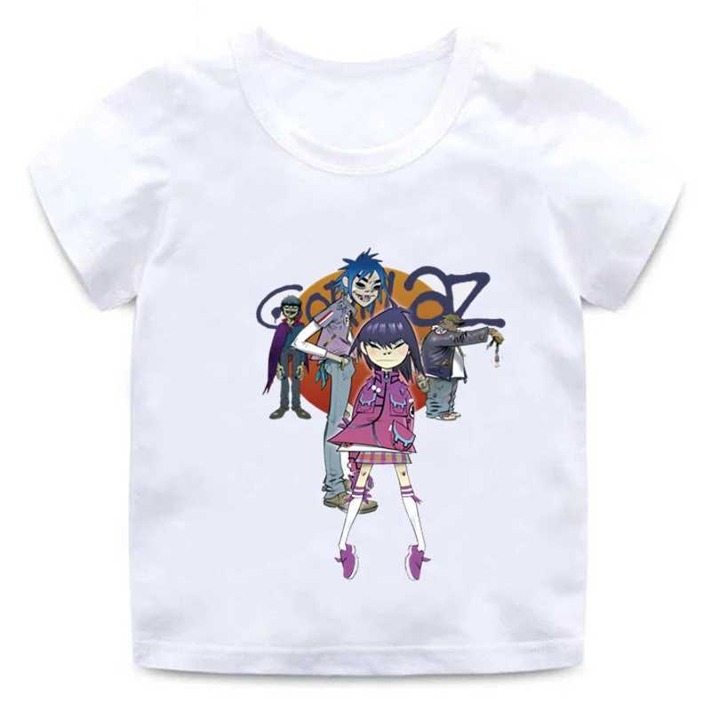 T-shirts Gorillaz Print Funny Kids Shirt Fashion Tops Boys Girls Hipster Round Neck T-Shirt Cool Kids Universal Casual WearL24729