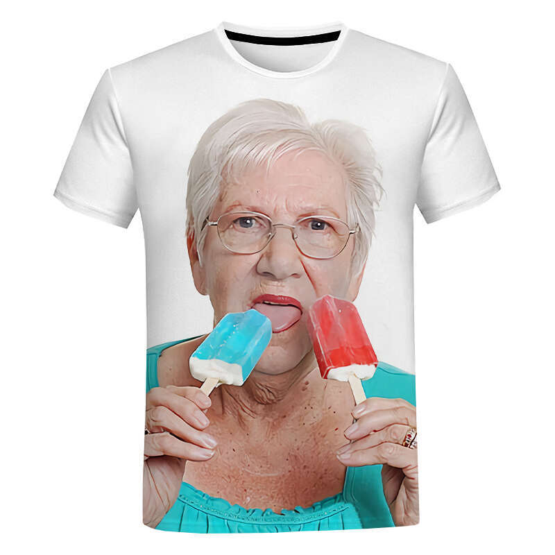 t shir Graphic tee Cute T-shirt Grandma Funny Ice Lolly Casual Shirt Top Free shipping