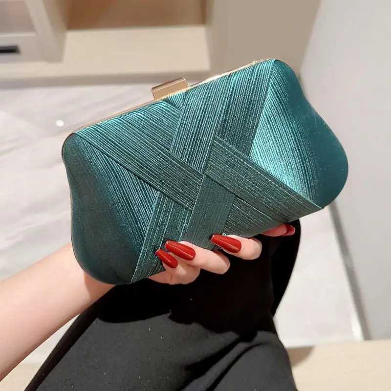 High Quality Silk Women Evening Bags 2024 New Ladies Weave Clutch Purse Shoulder Chain Wedding Party Handbags BagsXJ240729