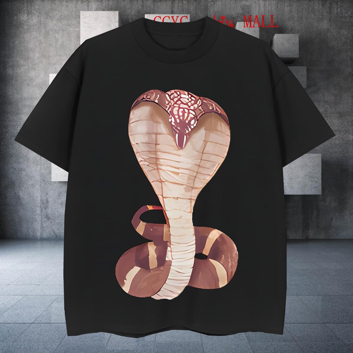 Unisex Men Clothes T-Shirt 100% Cotton 230g Hip Hop Street snake Custom Printed Crew Neck Fashion Casual Man T Shirts Polos