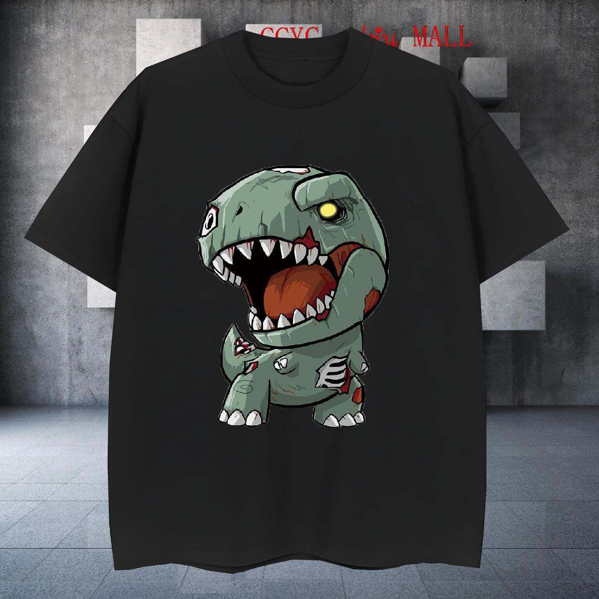 Brand Tshirt for Man Woman 100% Cotton 230g Sports Casual dinosaur Cartoon Printing L-4XL Crew Neck Breathable Stylist T shirt Clothings