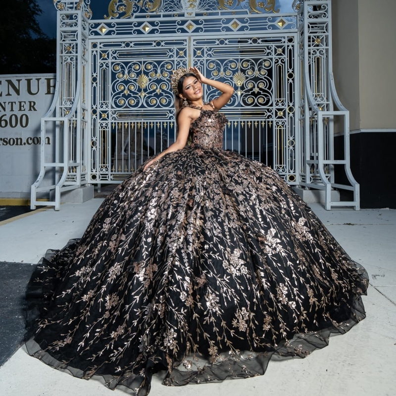 Black Princess Purple Quinceanera Dresses Off the Shoulder Ball Gown 2024 Sweet 16 Dress Beads Appliques Lace Tull 15th Party