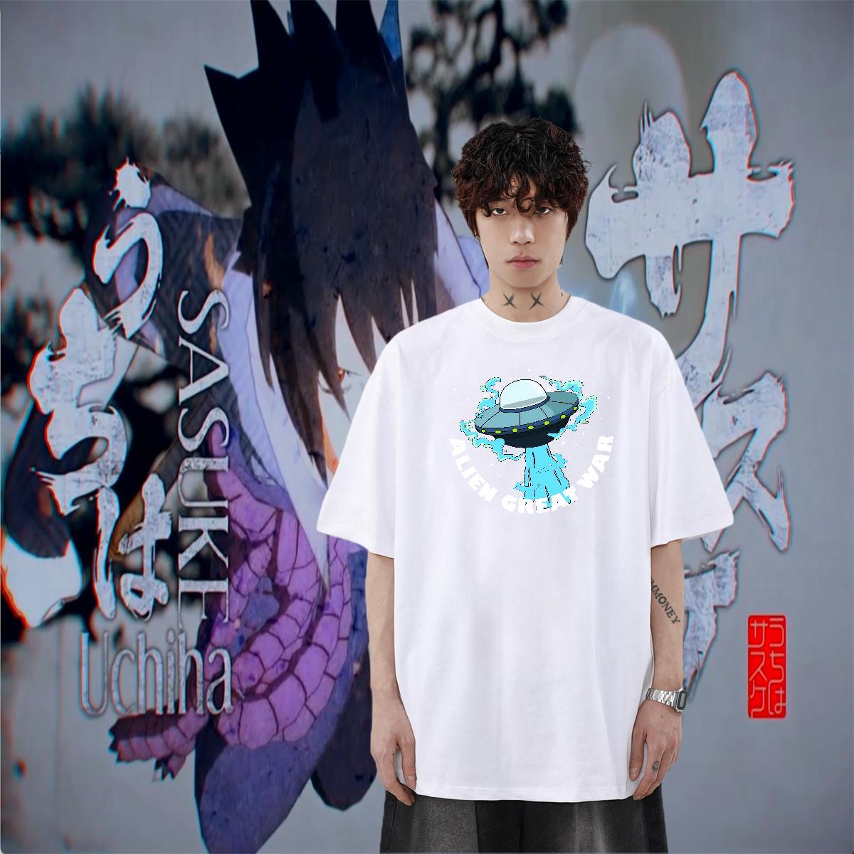 High Quality Tshirts 230g Pure Cotton High Street Hip Hop ET Customized Breathable Soft Fashion Casual T-Shirts for Men Clothes