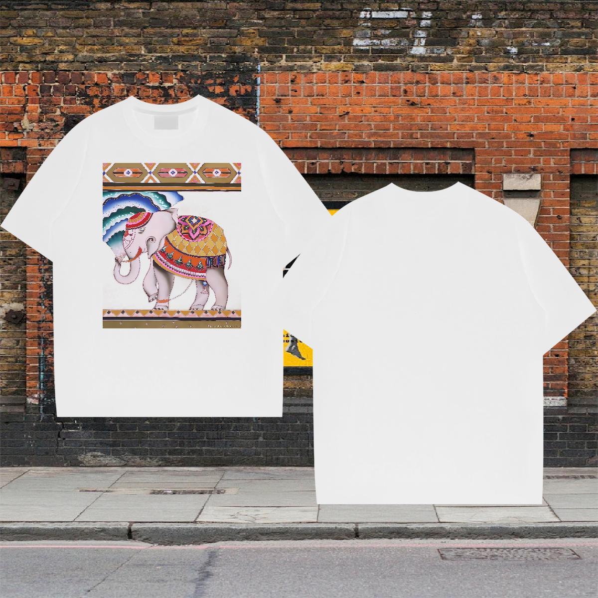Free Shipping Men Tees 230g 100% Cotton Spring Summer Elephant Skull Crew Neck Breathable Stylist Men T Shirts Tees Shirts