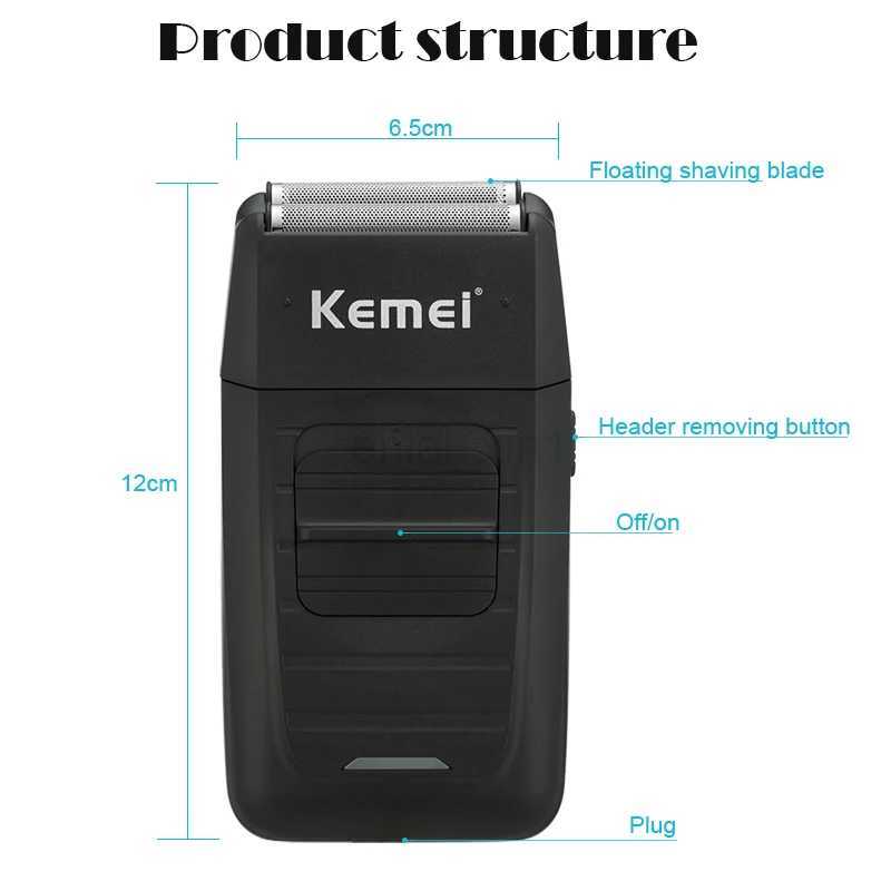 Kemei Electric Shaver For Men Classic Razor Rechargeable Beard Trimmer KM-1102 Dry Or Wet ShaverY240729