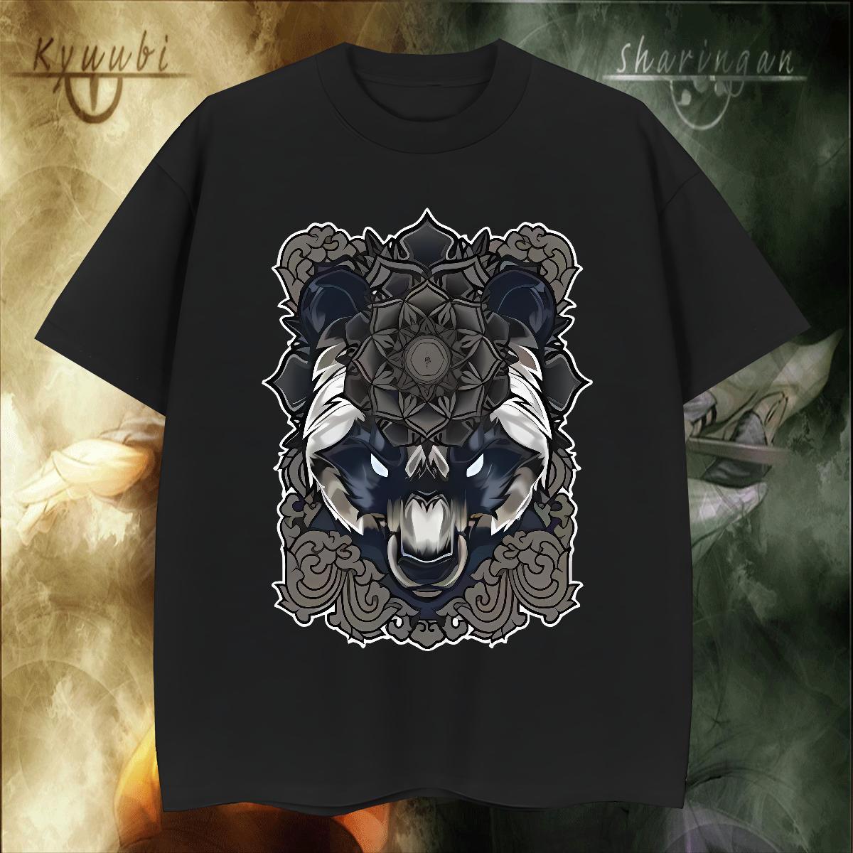 Unisex Men Clothes T-Shirt 230g 100% Cotton Hip Hop Street wolf Customized Crew Neck 2024 Men T Shirts Tees Shirts