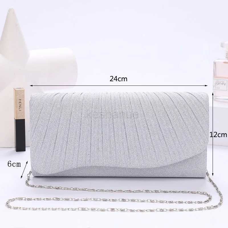 Women Evening Clutch Bag Female Crystal Day Clutch Wedding Purse Party Banquet Black Gold Silver Clutches Bag Sequin ShoulderXJ240729