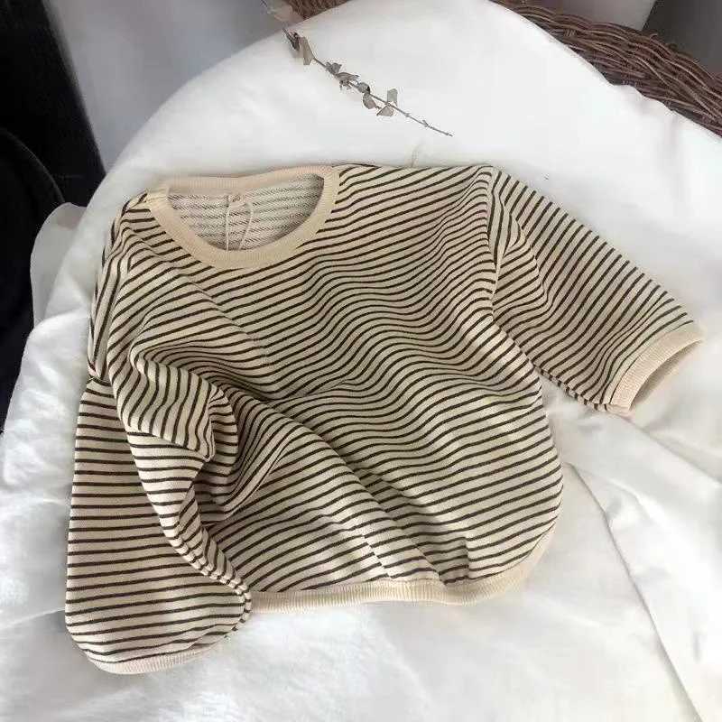 T-shirts Lawadka 1-8T Cotton Childrens Clothing Long Sleeve T-shirts Striped Baby Boy Girl Tops Casual Kids T-shirt Autumn Spring TeeL24729