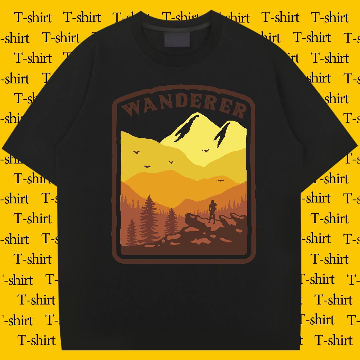 High Quality Men Tops Tees 230g 100% Cotton Street Casual mountains Custom Print Plus Size Round Neck Short Sleeve Classic Casual Mens T Shirts Tops S