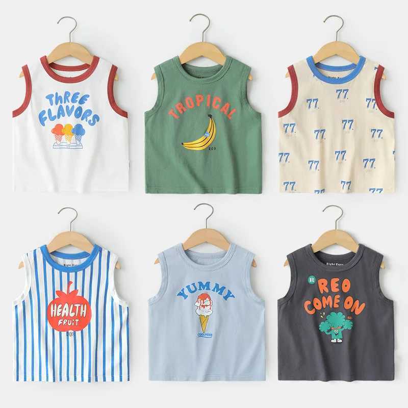 T-shirts Boys Pure Cotton Top Sleeveless Summer Childrens Clothing Childrens Sleeveless T-shirt Summer Kids ClothingL24729