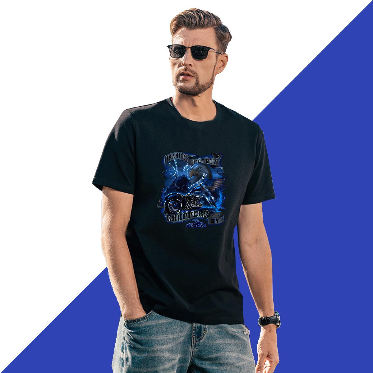 Comfortable Mens Tshirts 230g 100% Cotton Hip Hop Street eagle Custom Big Size Short Sleeve Soft 2024 T-Shirts Tops Shirt