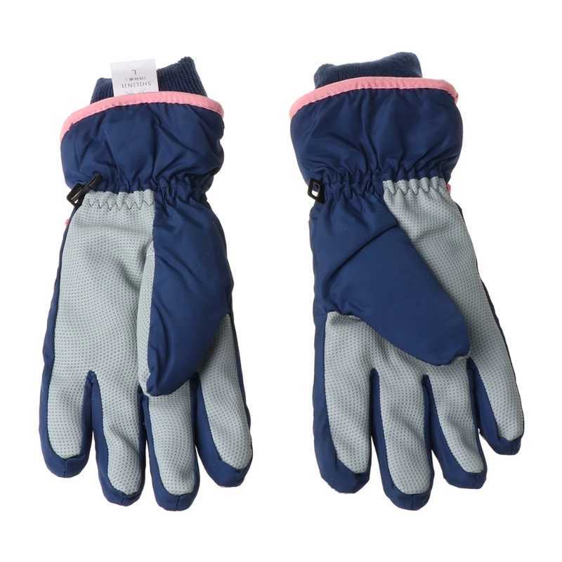 New winter warm baby gloves waterproof windproof anti slip cartoon childrens sports gloves childrens lined wool outdoor glovesW240729