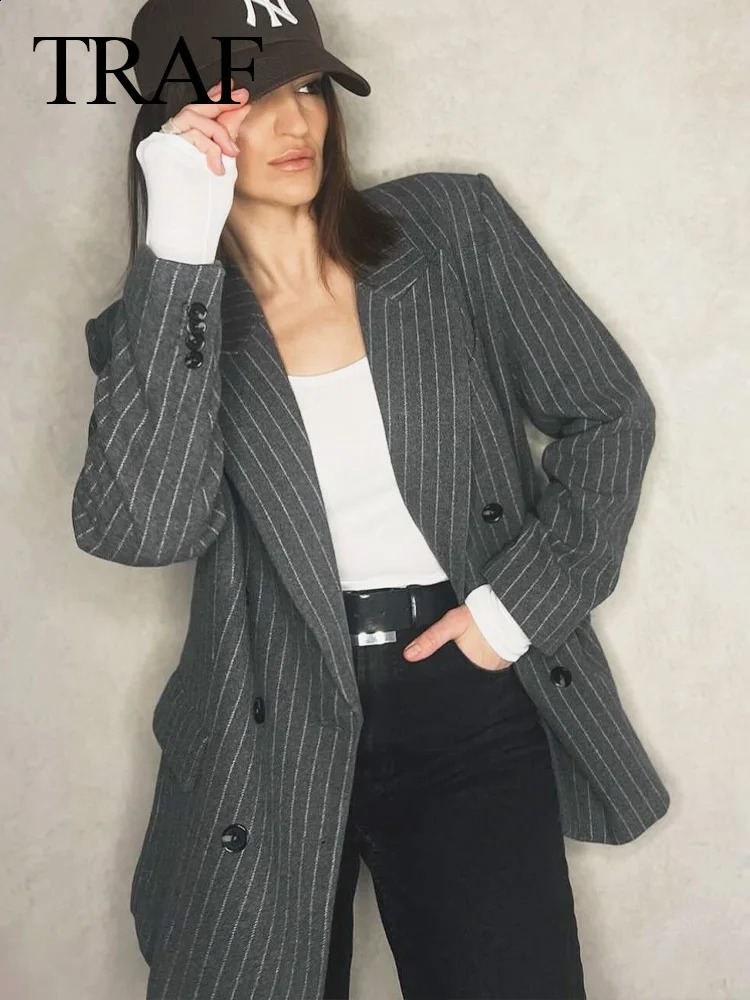 TRAF Spring Womens Fashion Grey 2piece Set Knitted Pocket Ultra Thin Jacket CoatZipper Versatile Mini Skirt 240819