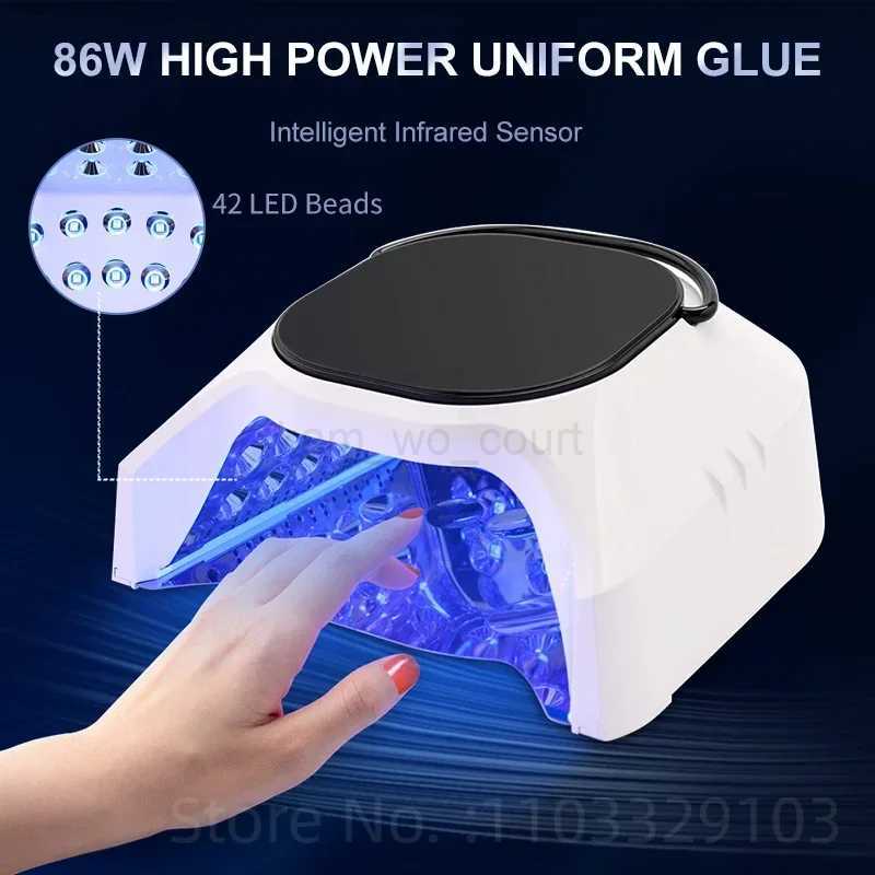 86W Rechargeable Nail UV LED Lamp with Hand Wireless Nail Dryer for Gel Polish Professional Nail Art Manicure Tools for HomeM240729