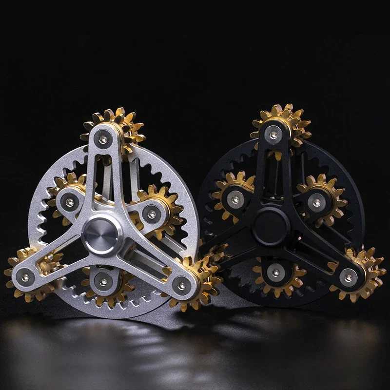 New Gear Linkage Metal Fidget Spinner Copper EDC Hand Spinner Anti Stress Finger Game Fingertip Gyro Toys for Adult GiftsM240729
