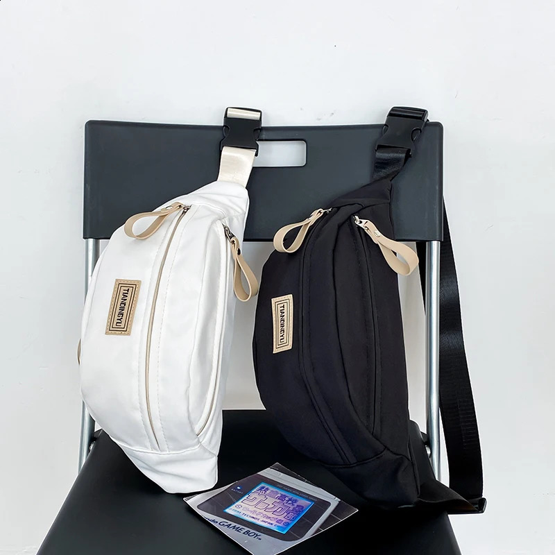 High Quality Nylon Unisex Waist Bags Fashion Solid Color Chest Packs Casual Travel Storage Crossbody Bag Men Fanny Pack 240729