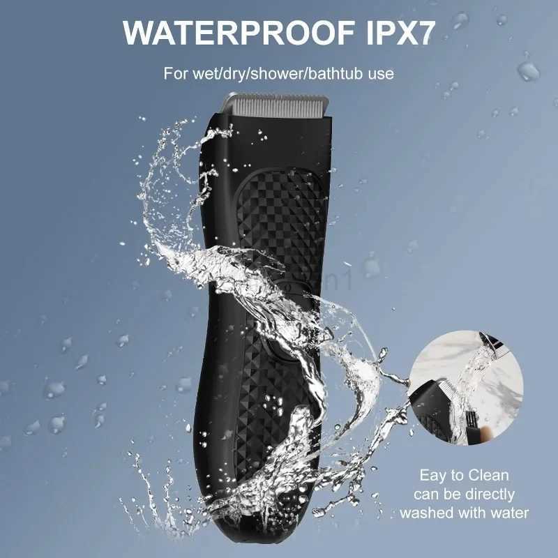 Body Hair Trimmer for Men Electric Groin Hair Trimmer Rechargeable Ball Shaver Groomer Replaceable Ceramic Blade Head WaterproofY240729