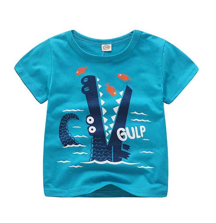 T-shirts V-TREE Summer Baby Boys T Shirt Cartoon Car Print Cotton Tops Tees T Shirt For Boys Kids Children Outwear Clothes Tops 2-8 YearL24729