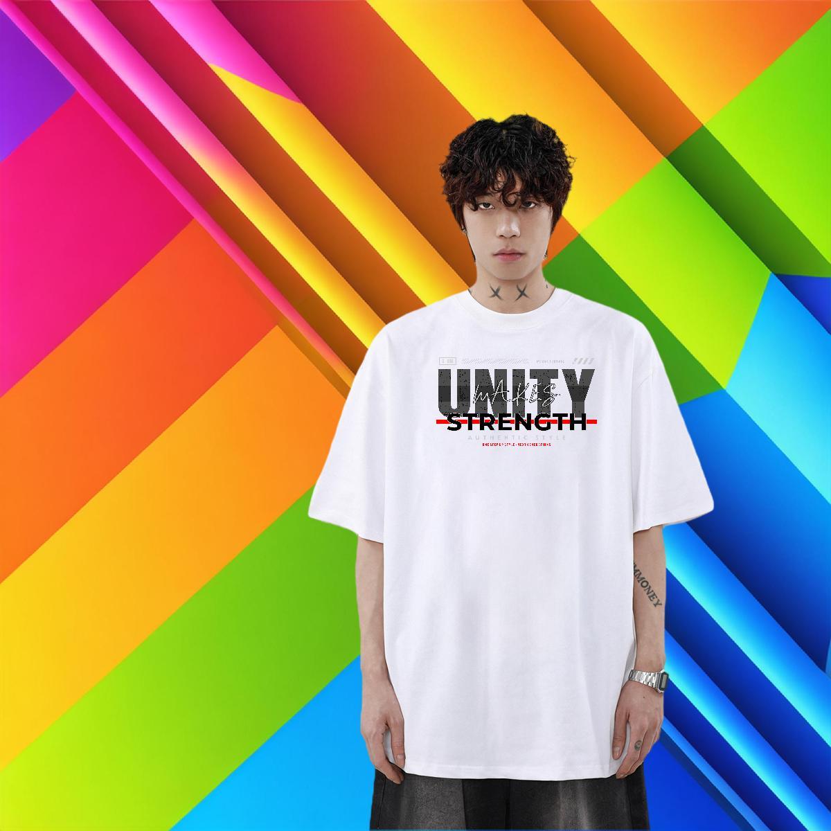 High Quality Men Tshirts 230g 100% Cotton Street letter White Plus Size Breathable Crew Neck 2024 Summer T shirt Tees