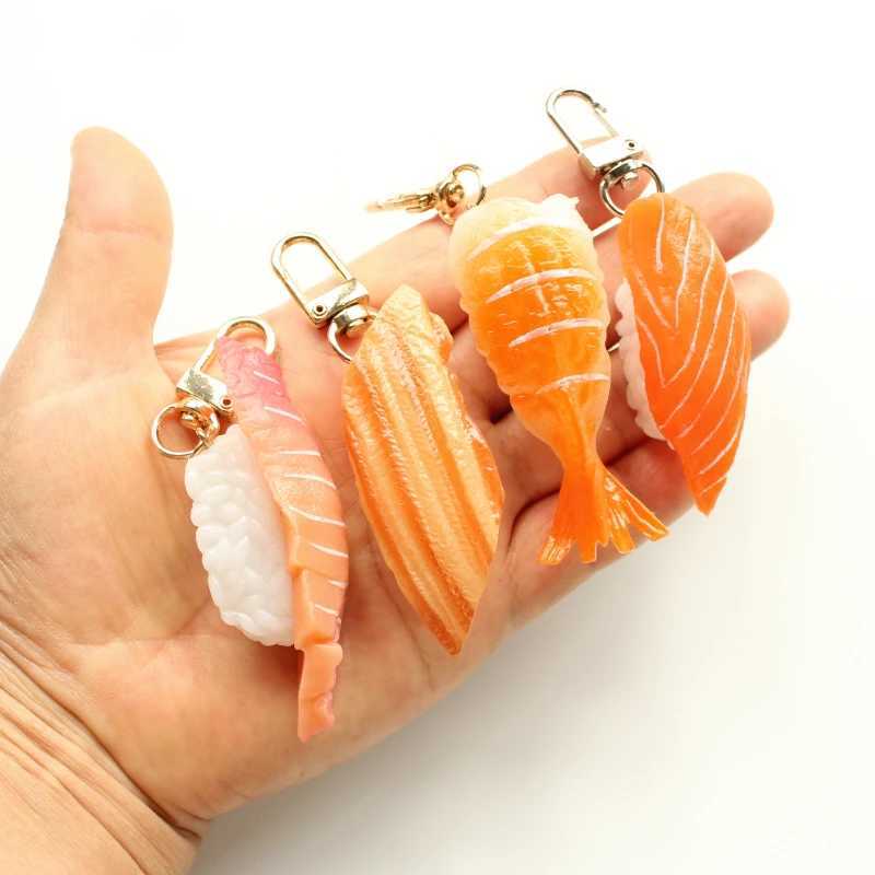 1PC Simulation Sushi Keychain Salmon Sushi Model Pendant Japanese Food Rice Ball Food Toy Photography Prop Personalized KeyringL240729