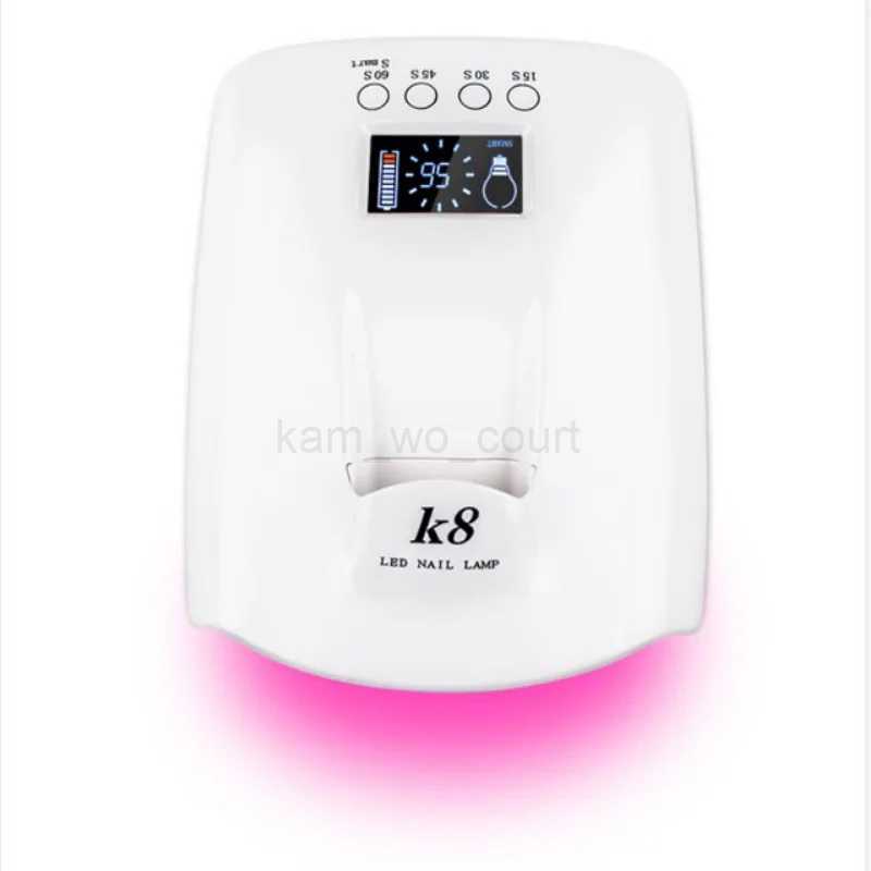 Rechargeable K8 Cordless 60W black UV LED Gel Nail Lamp with Led Light for women Nail salonM240729