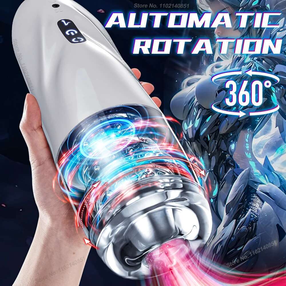 Automatic Rotation Masturbator Cup for Men Pocket Pusssy Silicone Vagina Male Masturbators Adult Sex Toy Blowjob Machine