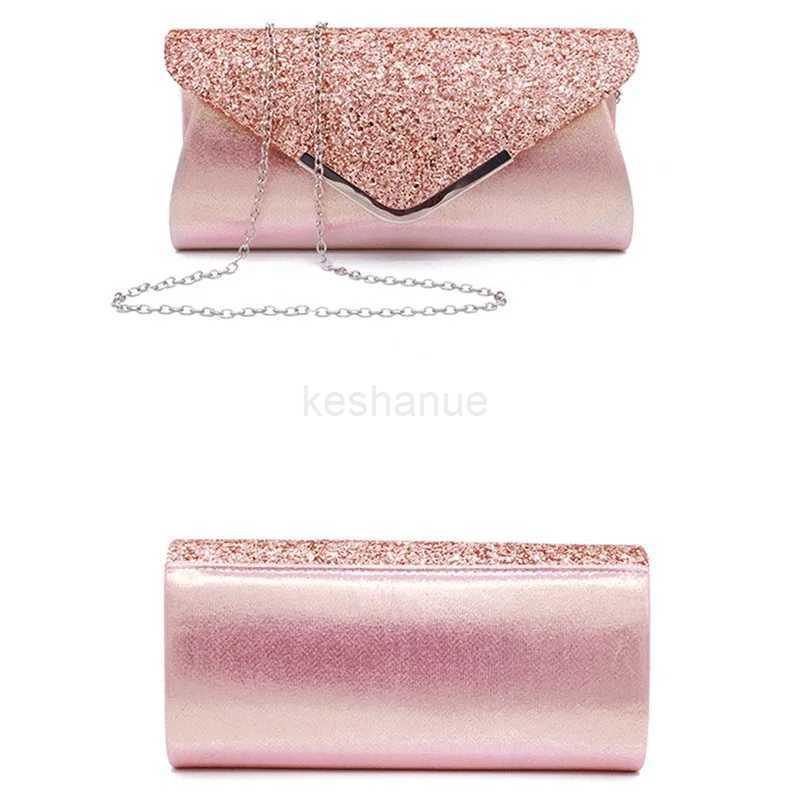 Women Clutch Glitter Sequins Evening Party Handbag Portable Black Gold Silver Pink Wedding Clutch Purse Envelope ClutchXJ240729