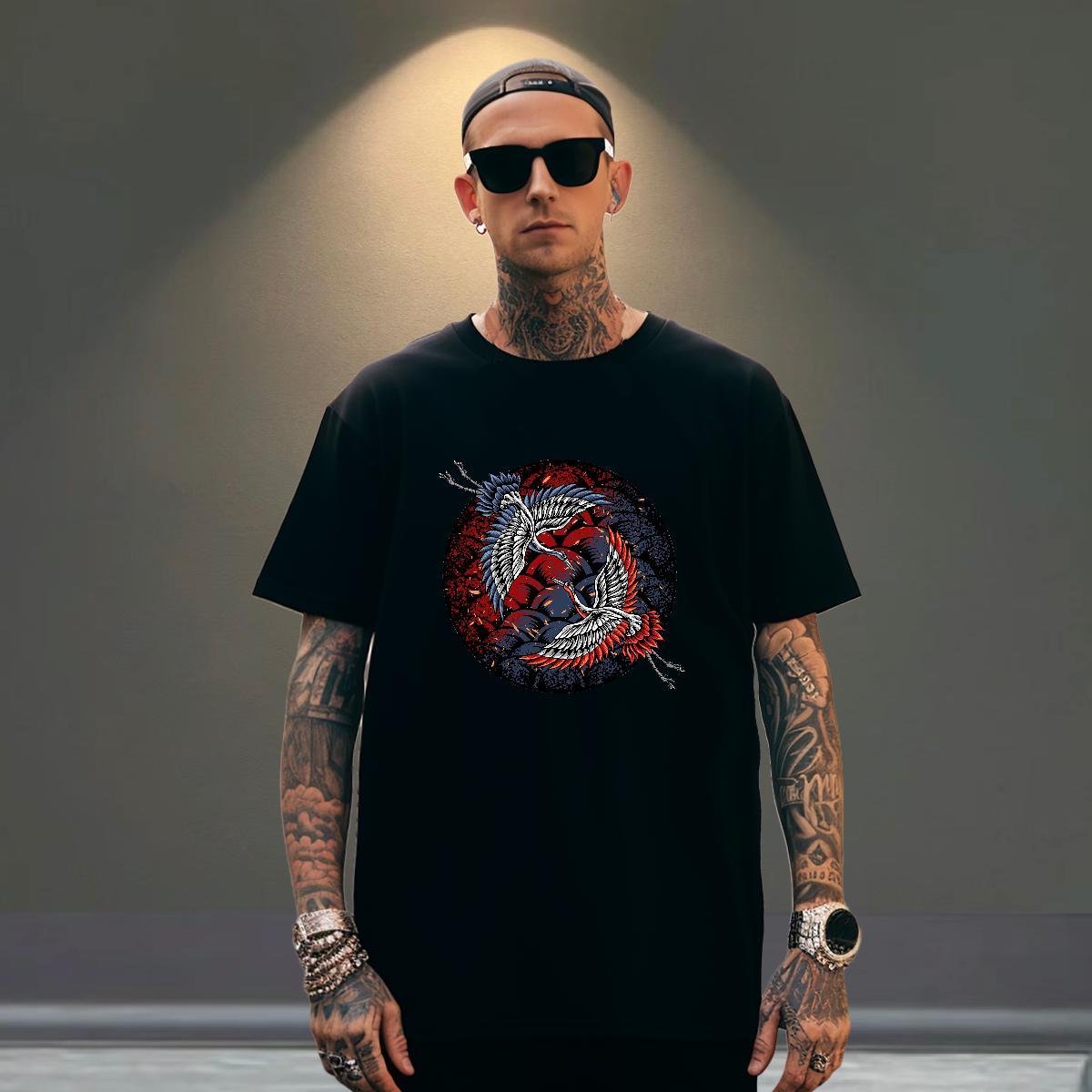 Free Shipping Men Clothes T-Shirt 230g Pure Cotton Beach eagle Custom Anime Breathable Soft 2024 Designer T Shirts Men Tshirts