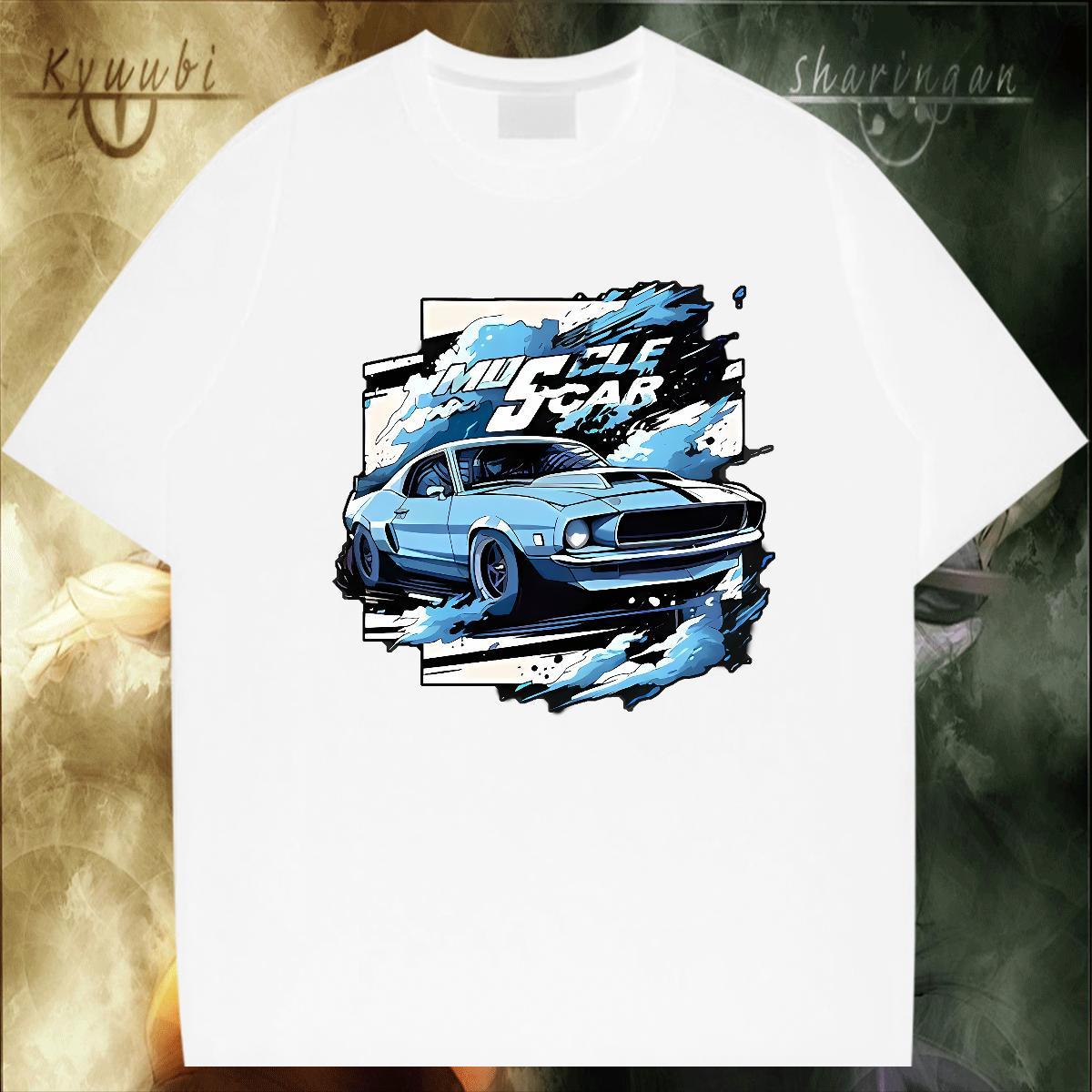 Soft Men Tops Tees 230g Pure Cotton Beach car Black White Crew Neck Breathable 2024 Designer T-Shirts Polos