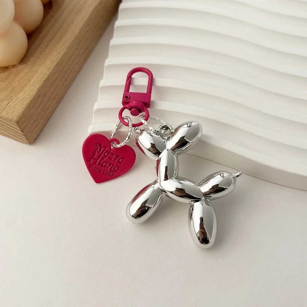 Cute Acrylic Cartoon Balloon Dog Keychains for Women Y2k Bag Pendant Couple Car Key Chains Jewelry Gift Decoration AccessoriesL240729
