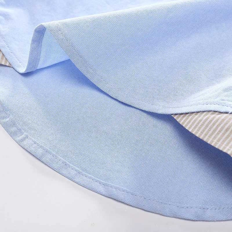 2020 Spring/Autumn 2 3 4 6 8 10 Year Old Children Solid Color Cotton Mandarin Collar Dog Long Sleeve White ShirtW240729